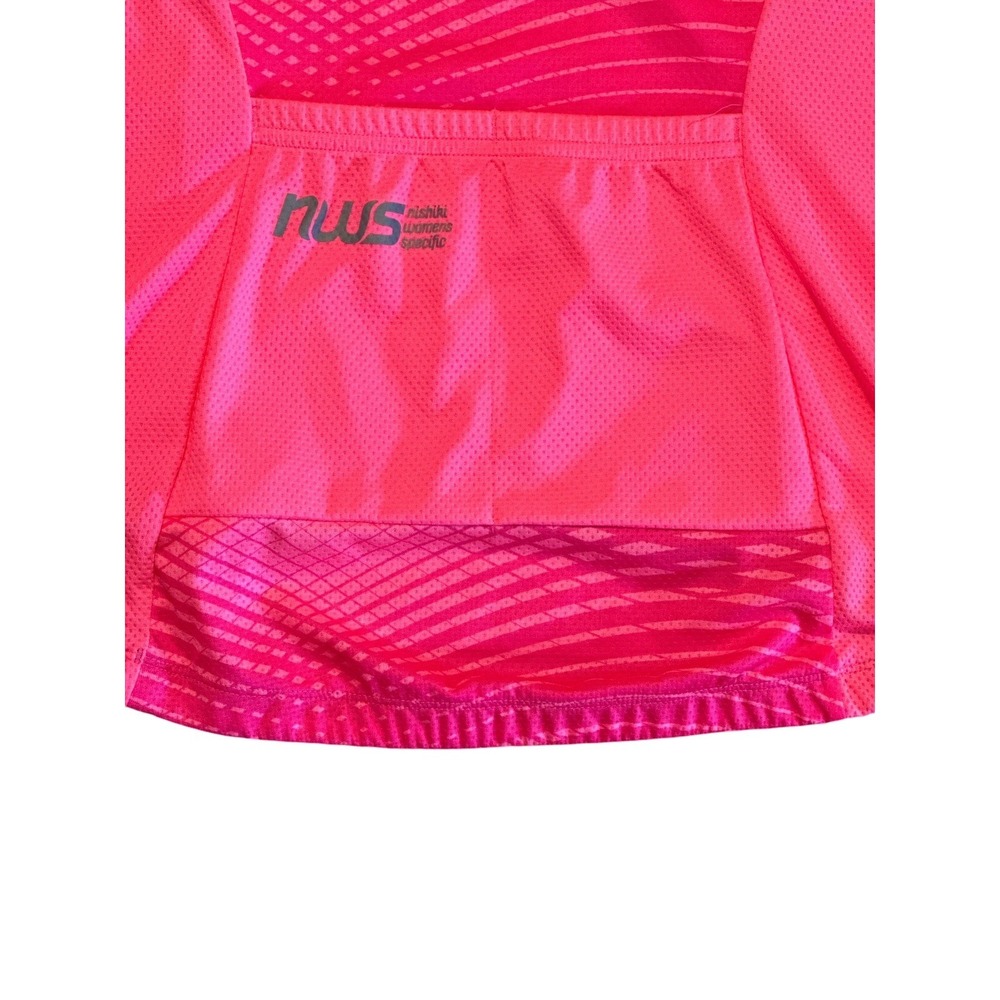Nishiki Womens Specific PinkW/White Short Sleeve Half Zip Cycling Jersey Size MD - Picture 6 of 8